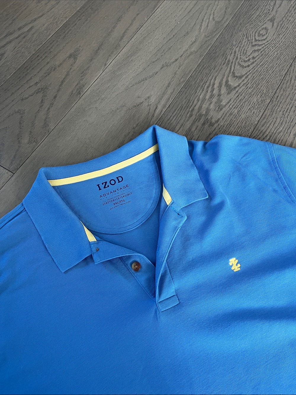 Izod Baby Blue Polo with Yellow Trim